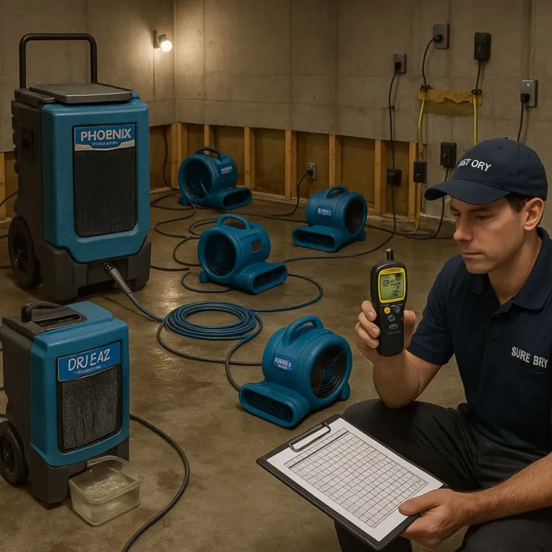 Structural Drying and Dehumidification process in Mackinaw, IL